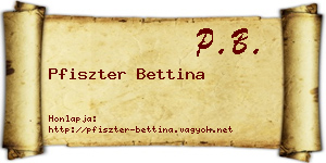 Pfiszter Bettina névjegykártya