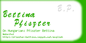 bettina pfiszter business card